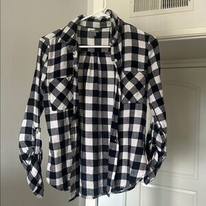 Charlotte Russe Black and White Plaid Blouse